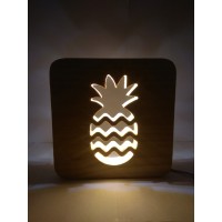 Декоративный ночник - светильник из дерева! Оригинальный подарок Wood, Ананас Фламинго Олень 