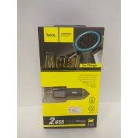 Автомобильное зaрядное устройство Hoco Z33 Sword 2 USB 3.1A + аварийный инструмeнт, серое