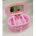 Розовая музыкальная детская шкатулка, с изображением Барби