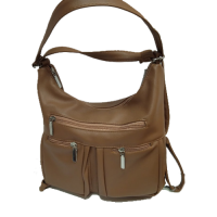 Сумочка трансформер-рюкзак, коричневая