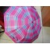 Зонт женский, автоматический, складной, компактный,  клетка розовая