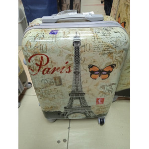 Чемодан пластиковый, на четырех колесах, "PARIS", маленький 