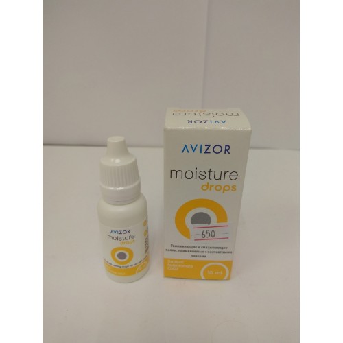 Увлажняющие и смазывающие капли, применяемые с контактными линзами, Avizor moisture 