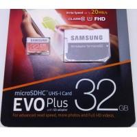 Карта памяти Samsung Evo Plus микро (micro) + адаптер SDHC 32GB (гб) Class 10