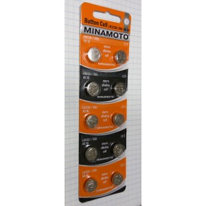Батарейка MINAMOTO AG10, LR54, LR1130, 389