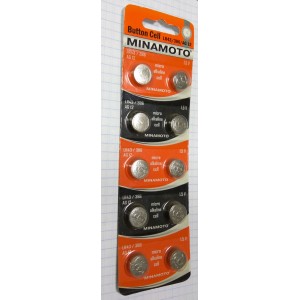 Батарейка MINAMOTO AG12, LR43, 386, 186, AG-12, МЦ-1142