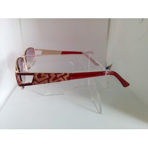 Очки с диоптриями, женские, F9025, готовые очки, золотисто-красные, металлические, ободковые, дымка градиент