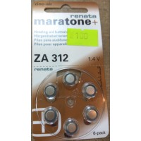 Батарейка Renata ZA 312 Германия (элемент питания), Zinc-air, 1,4V для слухового аппарата