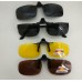 Водительские очки (Клипоны) на прищепке, коричневые, к очкам корригирующим (polarized) Glare blocking