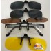 Солнезащитные очки (Клипоны большие) на прищепке к очкам корригирующим, водительские, туристические
