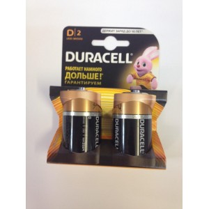 Батарейка Duracell LR20/ MN1300, щелочной элемент питания 1,5V для игрушек, часов, механизмов.
