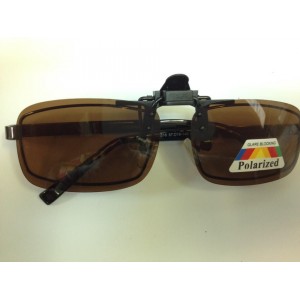 Водительские очки (Клипоны) на прищепке, коричневые, к очкам корригирующим (polarized) Glare blocking