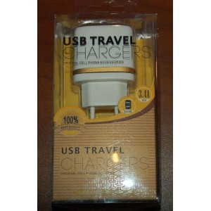 Сверх Мощная Зарядка 2 USB 3,4A от розетки 220v для iPhone/iPod/Android USBTravel